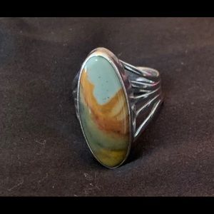 Agate sterling silver ring
